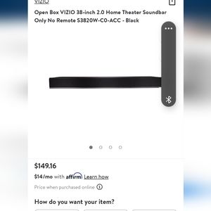 Vizio 38 in sound bar